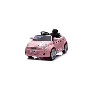 TURBO CHALLENGE - Fiat 500 - Porteur Elèctrique - 119222 - Voiture Télécommandée - Rose - 30Kg Max - Plastique - Batteries Rechargeables et Piles Non Incluses - De 3 Ans À 6 Ans