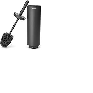 Brabantia - Brosse de Toilettes et Support Mindset - Poignée de Protection en Acier - Résiste à la Corrosion - Accessoire de Salle de Bain - Infinite Grey - 42 x 11 x 9.6 cm