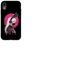 Cyberpunk Girl avec Masque Sci-FI Anime Manga Oreilles De Coque pour iPhone XR