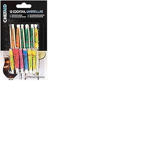 Chef Aid Ensemble de 12 Parapluies &agrave; Cocktail, Id&eacute;al pour Illuminer vos F&ecirc;tes et C&eacute;l&eacute;brations, Design Color&eacute; et Lumineux, Parfait pour les Soir&eacute;es Cocktails