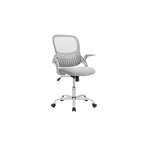 Sweetcrispy Chaise de Bureau Ergonomique, avec Support Lombaire, Hauteur réglable, avec accoudoir, Convient pour Le Bureau et la Chambre à Coucher, Grise