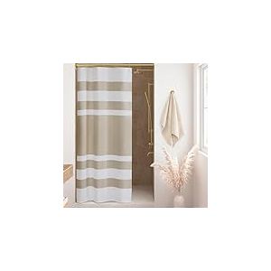 Madison Park Rideau de Douche gaufré avec 3M Scotchgard pour la Gestion de l'humidité - Décoration Moderne de Salle de Bain pour la Maison, étal, 137,2 x 198,1 cm, Taupe