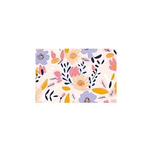 A.S. Création Papier peint Sketchy Flowers 3,75 m x 2,50 m - WALLLOVE Papier peint fleurs chambre fille en jaune, bleu, rose colle incluse - DD129598