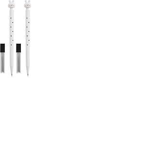 Back2Fun - Porte-mines pour enfants avec lapin sur le dessus, comprend 12 mines 2B, papeterie amusante pour enfants, crayon porte-mine 0,5 mm, con&ccedil;u pour la trousse scolaire ou pour offrir (Lot de 2)