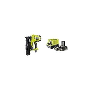 Ryobi - Cloueur de finition 16G à air comprimé 18V - pointe de 19 à 64 mm - tête 1,6 mm - chargeur 100 pointes - Livré avec 500 pointes, 1 batterie 2Ah et 1 chargeur rapide