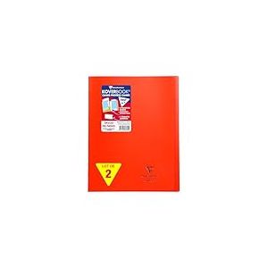 Clairefontaine 981644AMZC Lot de 2 Cahiers Agrafés Koverbook Rouges - 24x32 cm - 96 Pages Petits Carreaux avec Marge - Papier Blanc 90 g - Couverture Polypro