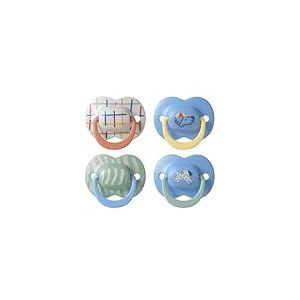 Tommee Tippee Sucette Ultimate Fit, 6-18 mois, Lot de 4, T&eacute;tine orthodontique pour b&eacute;b&eacute;s, T&eacute;tine sym&eacute;trique, Silicone 100% sans BPA, Collection Club House