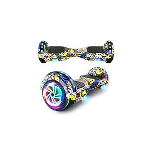 SISGAD Hoverboard, Gyropode &eacute;lectrique 6,5 Pouces Hoverboard Hover Scooter Board avec Musique Bluetooth, lumi&egrave;res LED et Moteur Puissant pour Enfants et Adolescents
