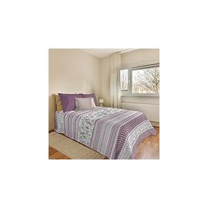 PENSIERI DELICATI Drap de lit 170 x 280 cm, Drap Simple 100% Coton Pique, idéal comme Drap d'ameublement, Couverture de lit 1 Place, Fantaisie BauBau Rose, 100% fabriqué en Italie