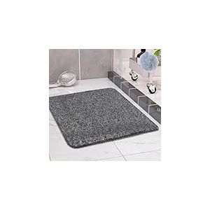 COSYLAND Tapis de Douche Antidérapant 80x80 cm - Tapis de Bain Design Luffa - Drainage Efficace & Confort - Salle de Bain - Noir/Blanc