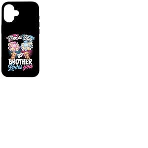 Ours Rose ou Bleu Brother Loves You Gender Reveal Coque pour iPhone 16