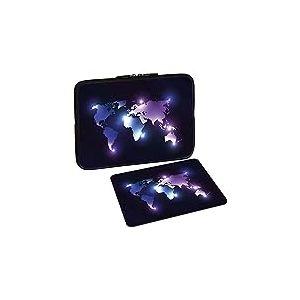 PEDEA Housse de Protection pour Ordinateur Portable jusqu'&agrave; 13,3" avec Tapis de Souris, Motif Dark World