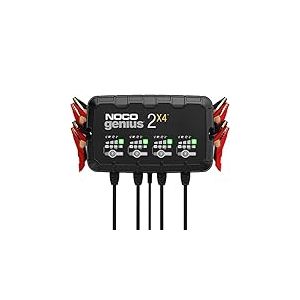 NOCO GENIUS2X4 : Chargeur de Batterie Intelligent 8A 6V/12V (4 Bancs de 2A) – Maintien Automatique, Charge Lente & Désulfateur – Protection Surcharge & Compensation Thermique – Plomb & Lithium