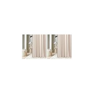 room99 Rideau avec &oelig;illets Aura 140 x 230 cm Largeur x Hauteur, D&eacute;coration de Fen&ecirc;tre, Curtains et Draperies int&eacute;rieurs pour Salon, Chambre Moderne Lisse Cr&egrave;me Claire, 1 pi&egrave;ce (Lot de 2)