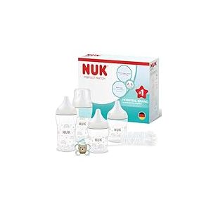 NUK Perfect Match Perfect Start Ensemble de biberons | 0-6 mois | 4 biberons anti-coliques (150 ml, 260 ml), 1 sucette Perfect Match Air, 1 goupillon | Arc-en-ciel | Lot de 6