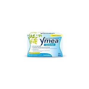 Ymea Ventre Plat - Complément Alimentaire ménopause(1) - actifs végétaux, vitamines et minéraux - contrôle des bouffées de chaleur (1) et ventre plat(2,3) - 64 gélules - 1 mois