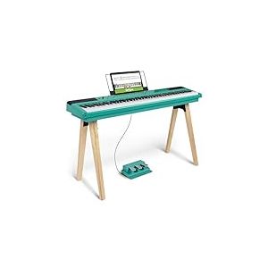 Alesis Recital Home Piano Num&eacute;rique avec 88 Touches Lest&eacute;es &agrave; Action Marteau, Mupport, P&eacute;dales et Le&ccedil;ons, Turquoise