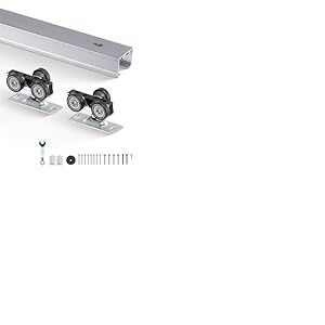 VEVOR Kit de quincaillerie pour porte coulissante, 1746 mm, kit de rail pour porte coulissante robuste, ensemble de quincaillerie et rails pour porte simple de 610 &agrave; 914 mm large, installation facile