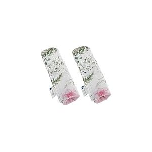 Medi Partners Protège Ceinture Enfant 2 Pièces Coussin de Sécurité Voiture Protege Kids 17x22cm 100% Coton Minky Cover Securite Auto Poussette pour Bebe Amovible (Fleurs avec Minky Rose)