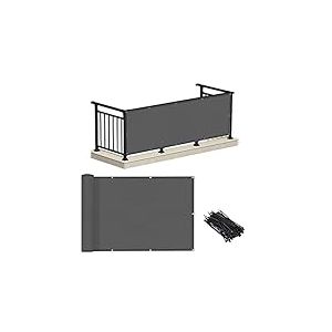 LOVE STORY Brise-Vue pour Balcon de 0,9 x 3 m – Charbon de Bois (HDPE) – Protection UV – Résistant aux intempéries – Hauteur de 0,9 m – pour terrasse, Jardin, Piscine extérieure, Porche, Balustrade