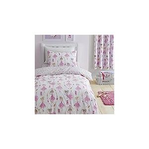 Bedlam - Housse de Couette Ballerine Rose - Lit Simple (200 x 140 cm) - Réversible (2 Motifs) - Parure de lit Rose avec Chaussures de Ballet - Housse de Couette Danseuse de Ballet pour Filles -