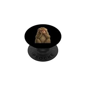 Adorable Monkey Pensive Pose Image PopSockets PopGrip Adhésif