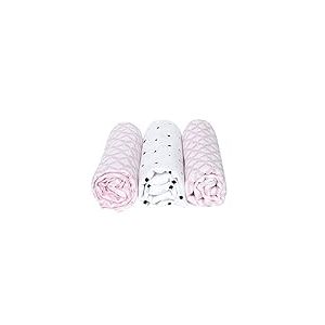 Motherhood Lot de 3 langes en mousseline certifié Öko-Tex Standard 100 100% coton naturel 70 x 80 cm Rose