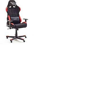 OH / FD01 / NR DX Racer 1 Chaise de jeu / de bureau / de bureau, avec fonction à bascule Chaise de jeu Chaise pivotante réglable en hauteur Chaise, noir-rouge