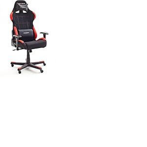 Robas Lund OH / FD01 / NR DX Racer 1 Chaise de jeu / de bureau / de bureau, avec fonction à bascule Chaise de jeu Chaise pivotante réglable en hauteur Chaise, noir-rouge