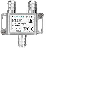 Axing BAB 1-20X Répartiteur 1 Voie 20 DB 5-1800 MHz TV Data Internet Télévision par câble