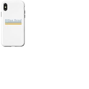 Retro Palm Tree Hilton Head, Caroline du Sud Coque pour iPhone X/XS
