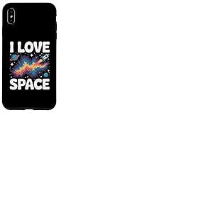 J'adore les planètes Space Cosmic Galaxy Rocket Coque pour iPhone XS Max