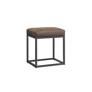 SONGMICS HOME Luiz Collection-Pouf Rectangulaire, Tabouret de Coiffeuse, Partie Supérieure Réversible, Table d’Appoint, Capacité 300 kg, Chambre, Salon, Entrée, Marron Noisette LOM079K01, 41x41x44cm