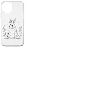 Line Art Scottish Terrier Minimalist Coque pour iPhone 12 Mini