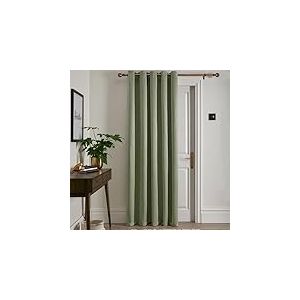 Fusion - Rideau Simple Vert 168 x 214 cm - 1 Panneau - Rideau à œillets Vert Sauge - Rideau Thermique pour Chambre/Salon - Rideau et drapé Sauge - Rideau de Porte - Collection Strata