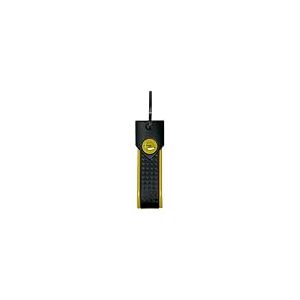 Porte-clés de voiture compatible avec Opel, résistant et durable, fermoir avec anneau, idéal comme cadeau, 90 x 20 mm (jaune logo jaune)
