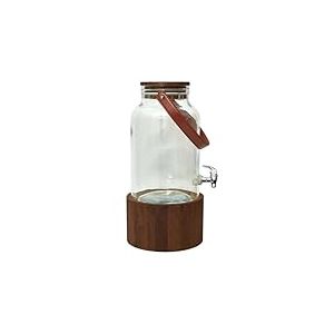 COOK CONCEPT, KA6256, Fontaine à boisson en verre avec support bois et robinet de service, idéale pour toute la famille, parfaite pour vos boissons rafraîchissantes - 6L