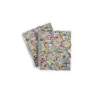 Grafoplás | Classeur avec pochettes en plastique | Spirale | A4 | 30 doublures transparentes | Couvercles flexibles | Comprend une enveloppe plastique | Icons, Bits&Bobs Pop Up Design