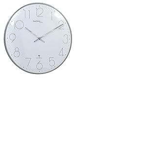 Techno Line WT 8235 Chrom-Optik radiopiloté(e) Horloge Murale 350 mm x 25 mm Chrome