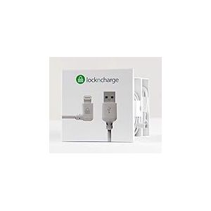 LocknCharge LNC10117 Kit de 5 C&acirc;bles Lightning MFi avec Angle Droit 0.3m Blanc