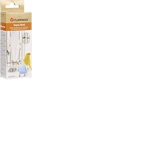 Flamingo Os de seiche Becco Blanc 11cm Premium - Riche en Calcium - avec Support métallique - Aiguise Le Bec