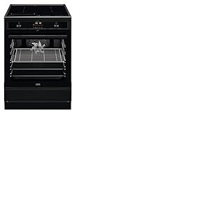 AEG Cuisinière à induction 60 cm/Hob²Hood/Pyrolyse - Autonettoyage/SoftClosing/Commande Tactile/Fonction Grill/Ecran avec Horloge/Sécurité Enfant/A / CIB6499APB