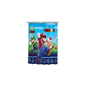 Franco Super Mario Lot de 13 Rideaux de Douche et Anneaux, Produit sous Licence Officielle