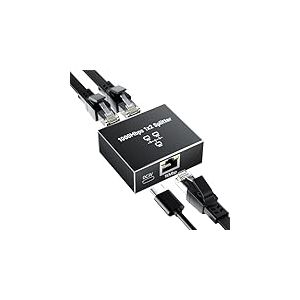 GlasFlength LAN Splitter 1 Auf 2 1000Mbps Ethernet Splitter, LAN Switch 4 Port Mit Type-C-Netzkabel Gigabit Ethernet Switch Stromkabel für Computer Hubs Switches Router Set-Top Box Digital TV et