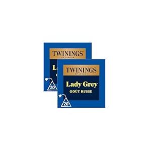 Twinings - Assortiment D&eacute;couverte Intense et Acidul&eacute; - Th&eacute; Noir Lady Grey - Aromatis&eacute; &agrave; la Bergamote et aux Agrumes avec &Eacute;corces d'Agrumes - 40 Sachets