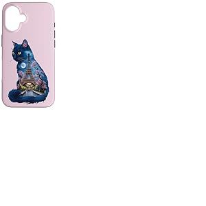Jolie Silhouette de Chat Parisien Tour Eiffel fran&ccedil;ais europ&eacute;en Coque pour iPhone 16