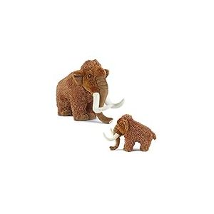 Living Nature Coffret Cadeau de Peluche - Mammouth laineux préhistorique en Peluche (29cm) & Mollet (18cm)