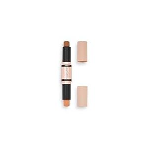 Makeup Revolution Bâton Contour Duo Crème Contour et Eclat, Définit les Pommettes et Sculpte le Visage, Végétalien et Sans Cruauté, Foncé, 2.4g