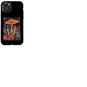 Trippy Trip Frise de fleurs en forme de champignon psychadélique Coque pour iPhone 11 Pro