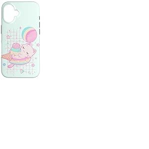 Kawaii Fraise Lait Chat Pastel Glace Galaxie Coque pour iPhone 16